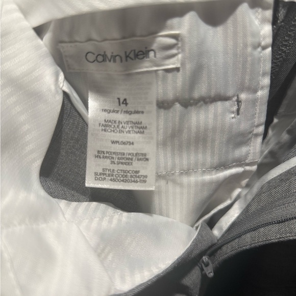 Calvin Klein Boys Classic Gray Pinstripe Men's Suit - Picture 5 of 7